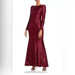 Eliza J long sleeve sequined gown Size 6